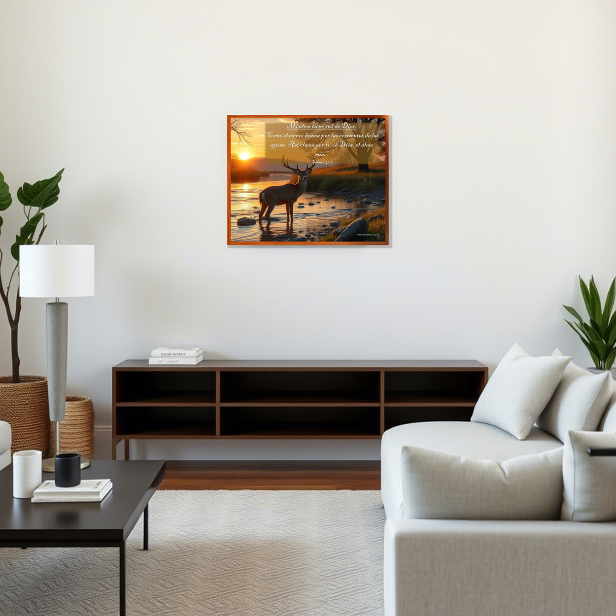 Como el ciervo brama cuadro vidrio HD 50x40 cms. pared