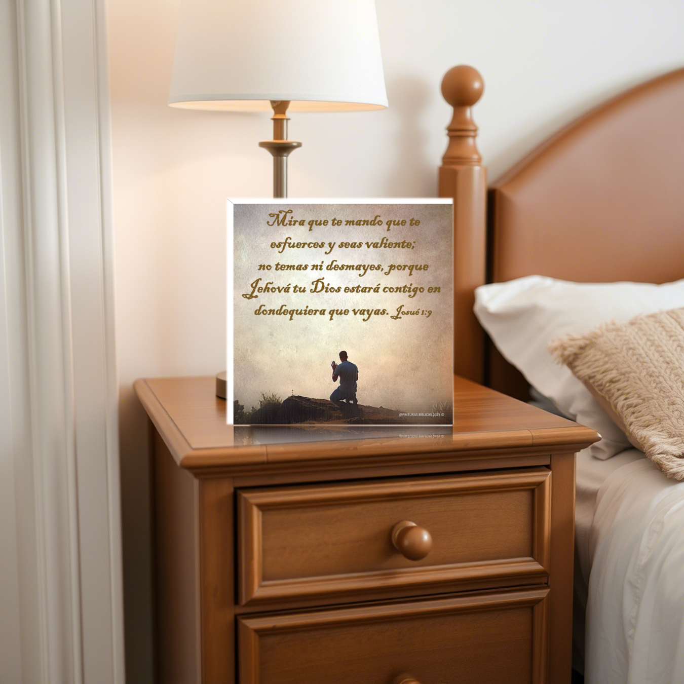 Jehová estará contigo estilo óleo velador