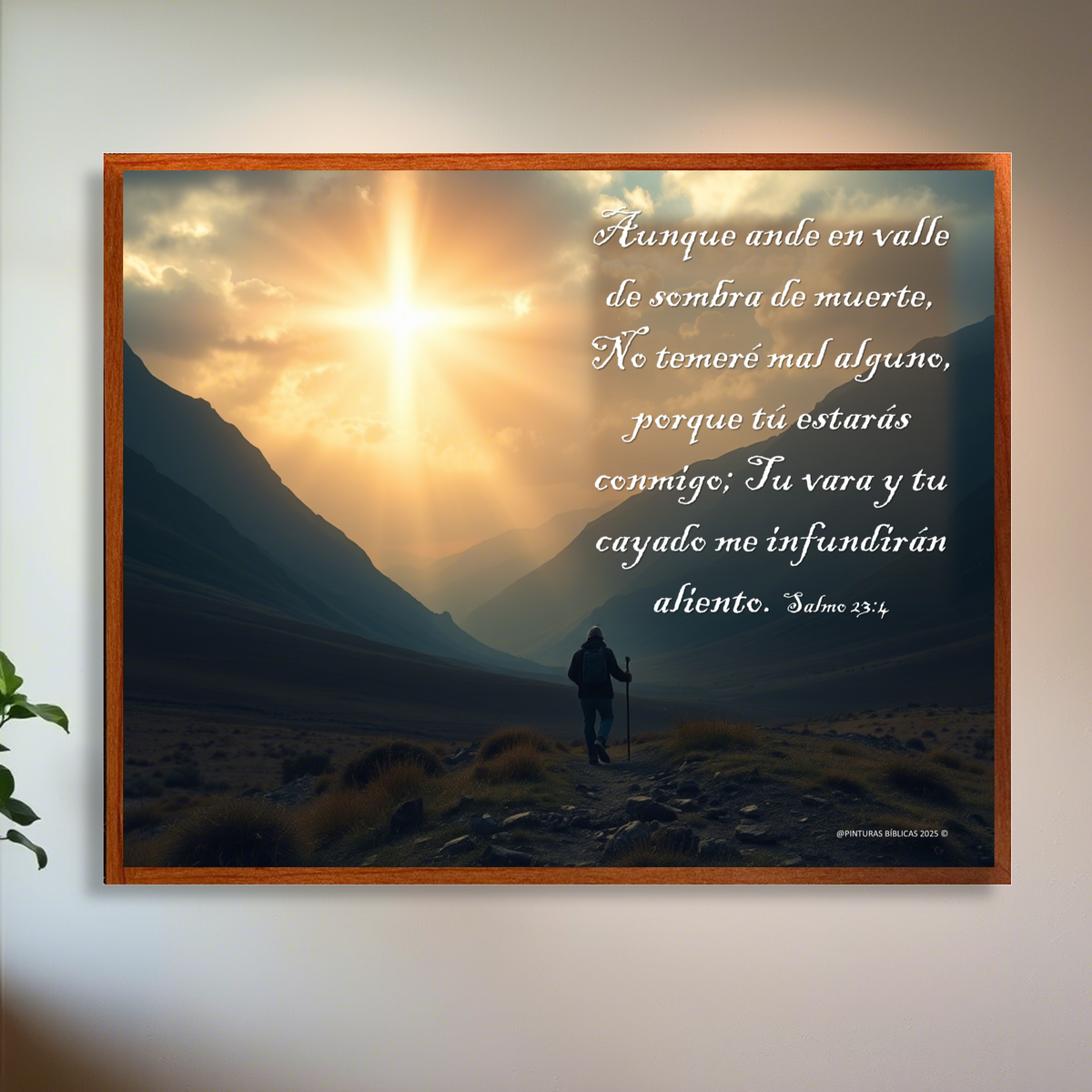 Aunque ande en valle cuadro vidrio HD 50x40 cms.