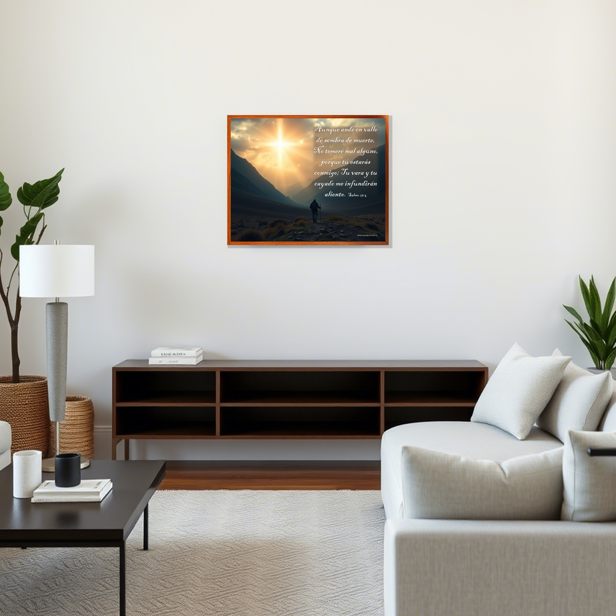 Aunque ande en valle cuadro vidrio HD 50x40 cms. pared