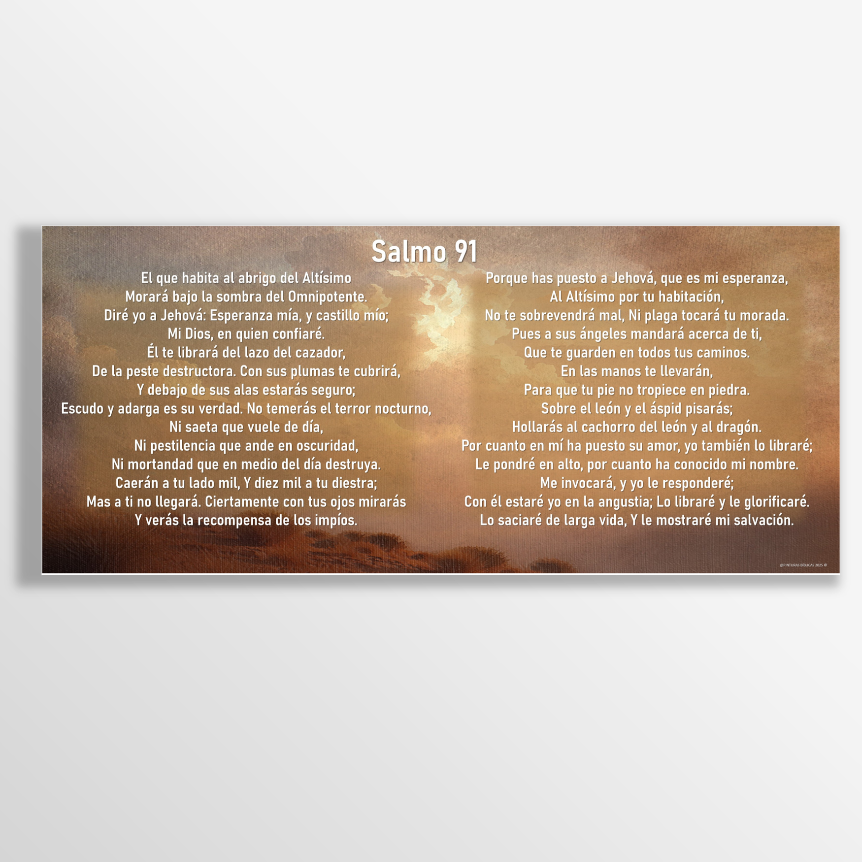 Salmo 91 estilo óleo 87x38 cms.