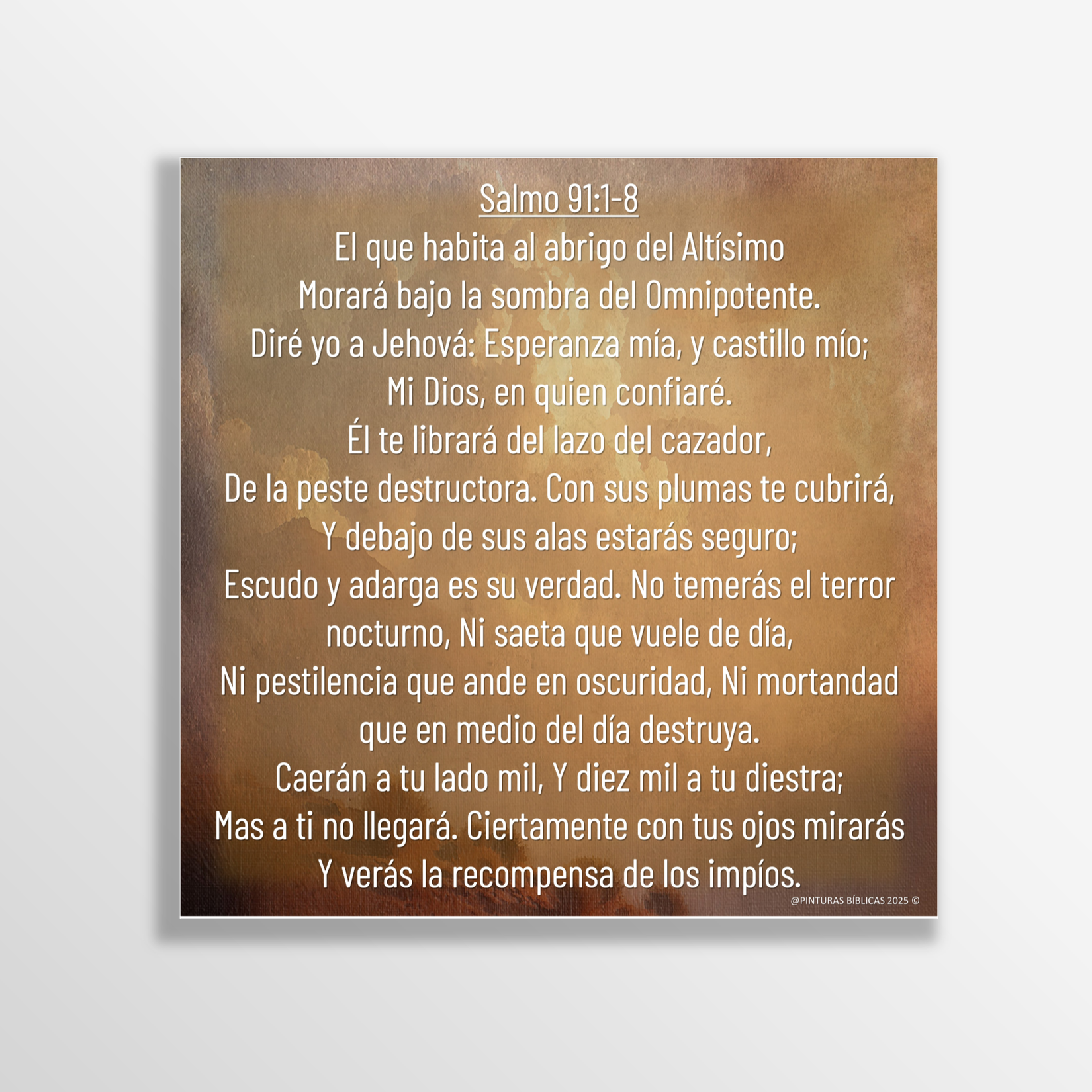 Salmo 91 estilo óleo 20x20 cms.