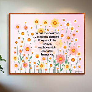 En paz me acostaré cuadro vidrio HD 50x40 cms.