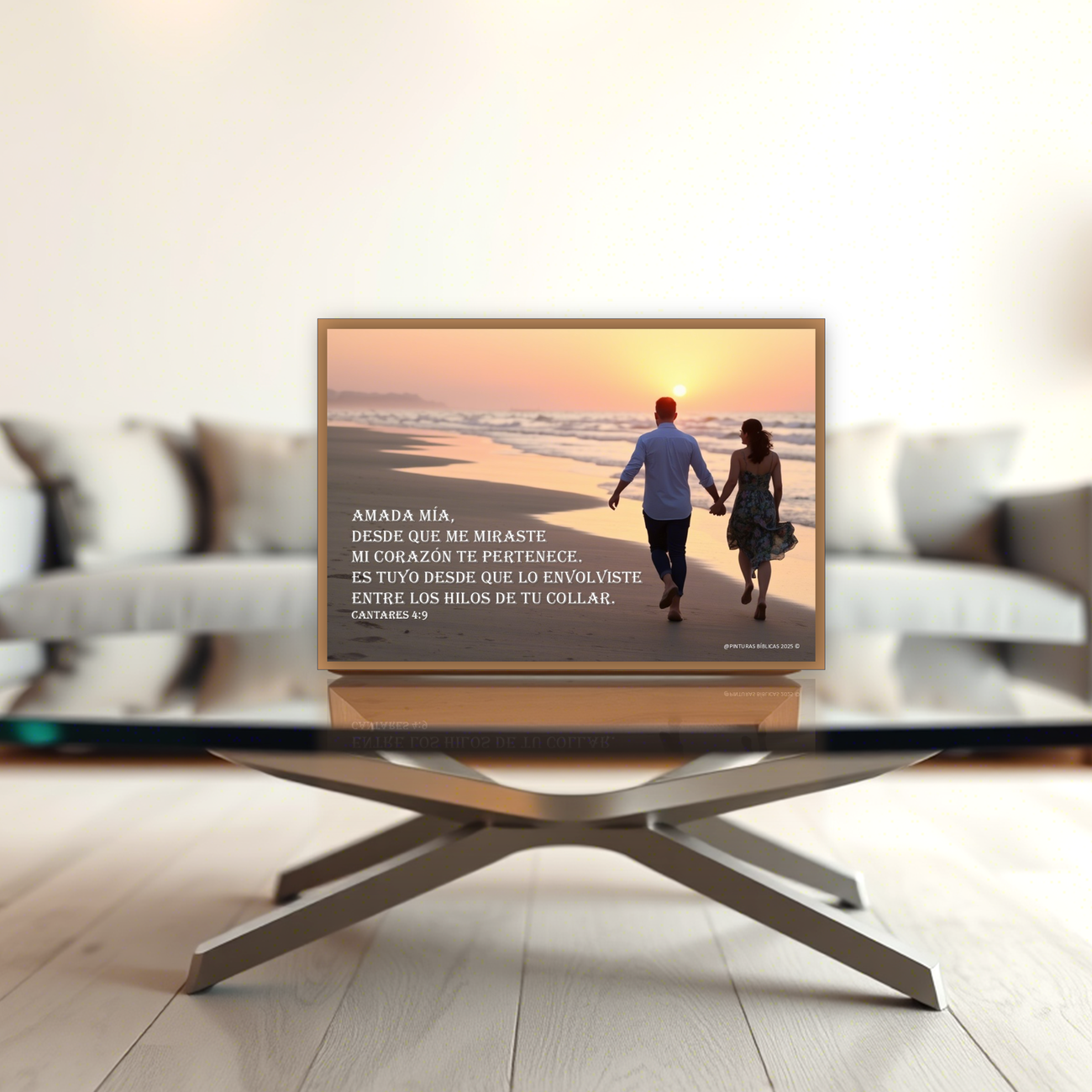 Amada mía cuadro vidrio HD 29,7x21 cms. sobremesa