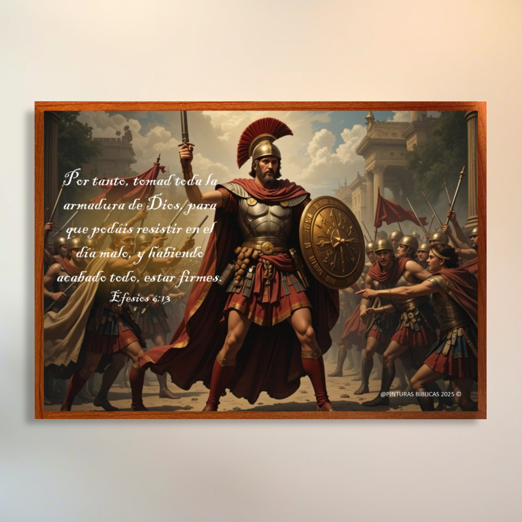 Armadura de Dios cuadro vidrio HD 29,7x21 cms.