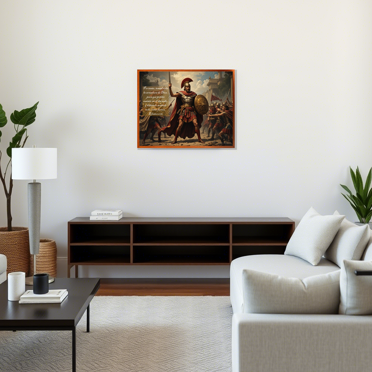 La armadura de Dios cuadro vidrio HD 50x40 cms. pared