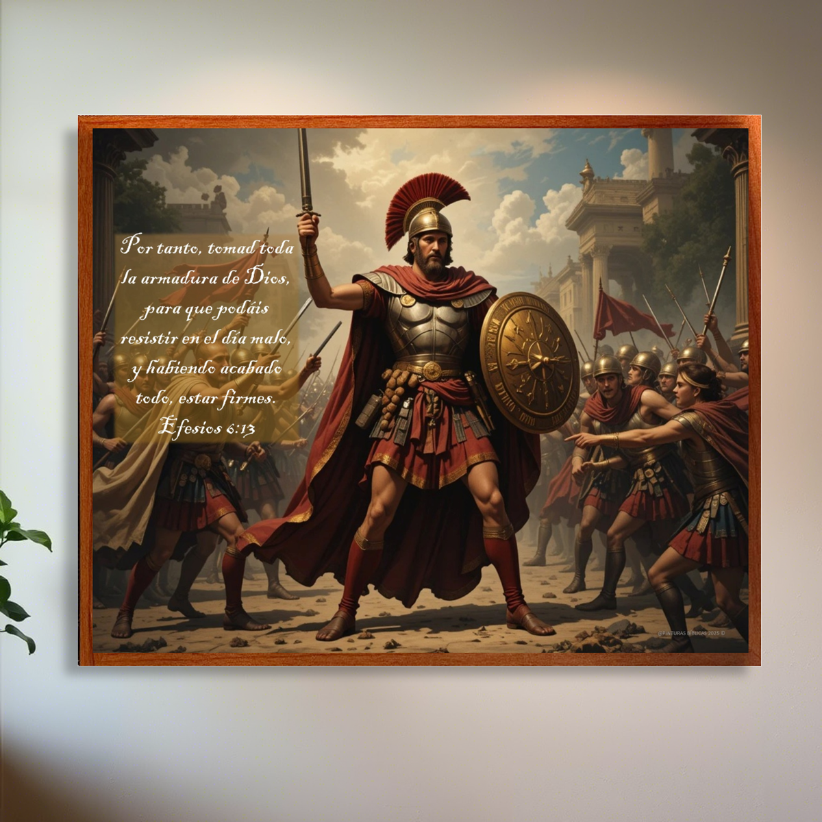 La armadura de Dios cuadro vidrio HD 50x40 cms.