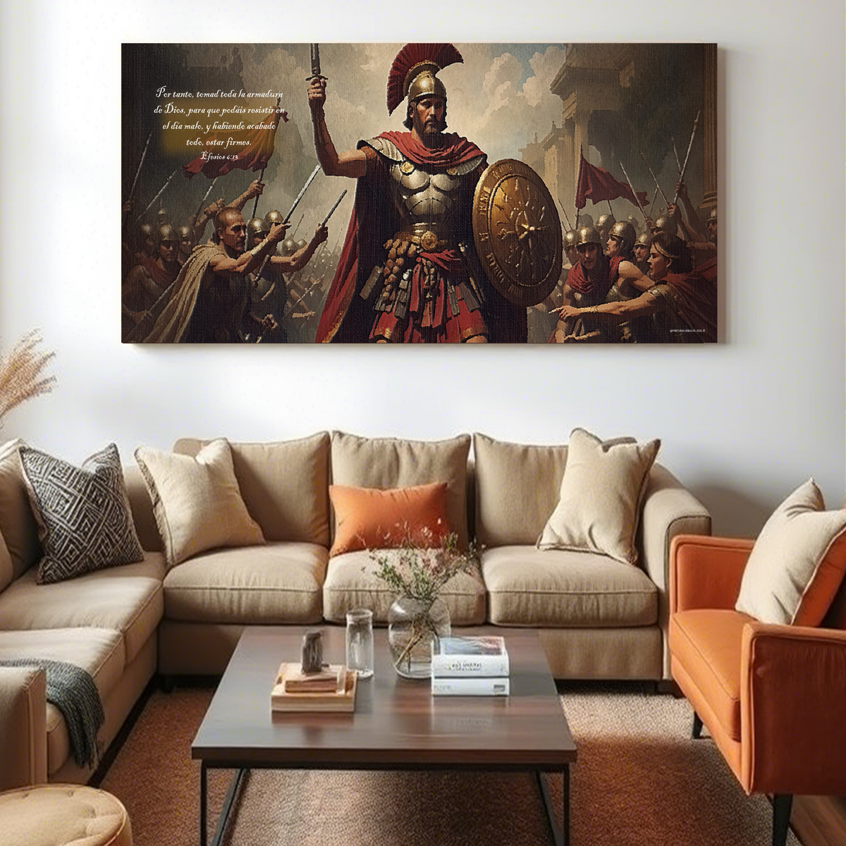 Armadura de Dios estilo óleo 200x100 pared