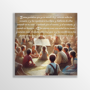 Shema a los hijos estilo óleo 20x20 cms.