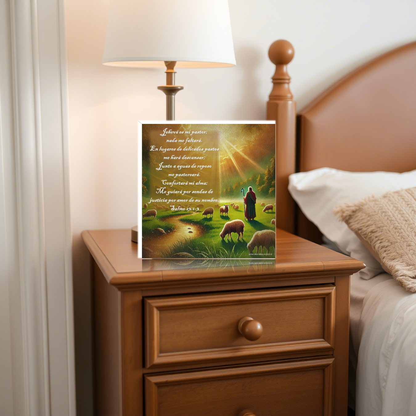 Jehová es mi pastor estilo óleo 20x20 cms. velador