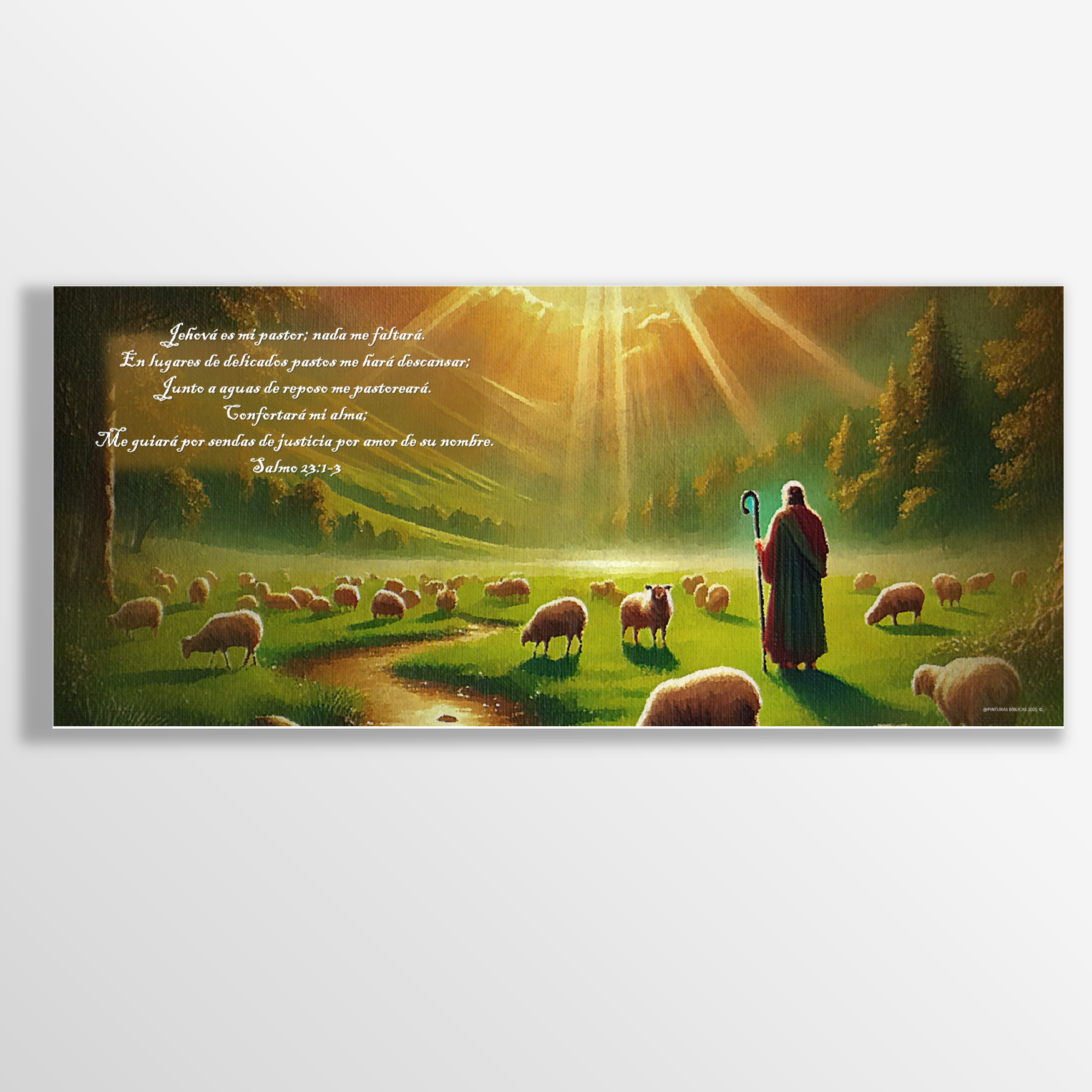 Jehová es mi pastor estilo óleo 87x38 cms.