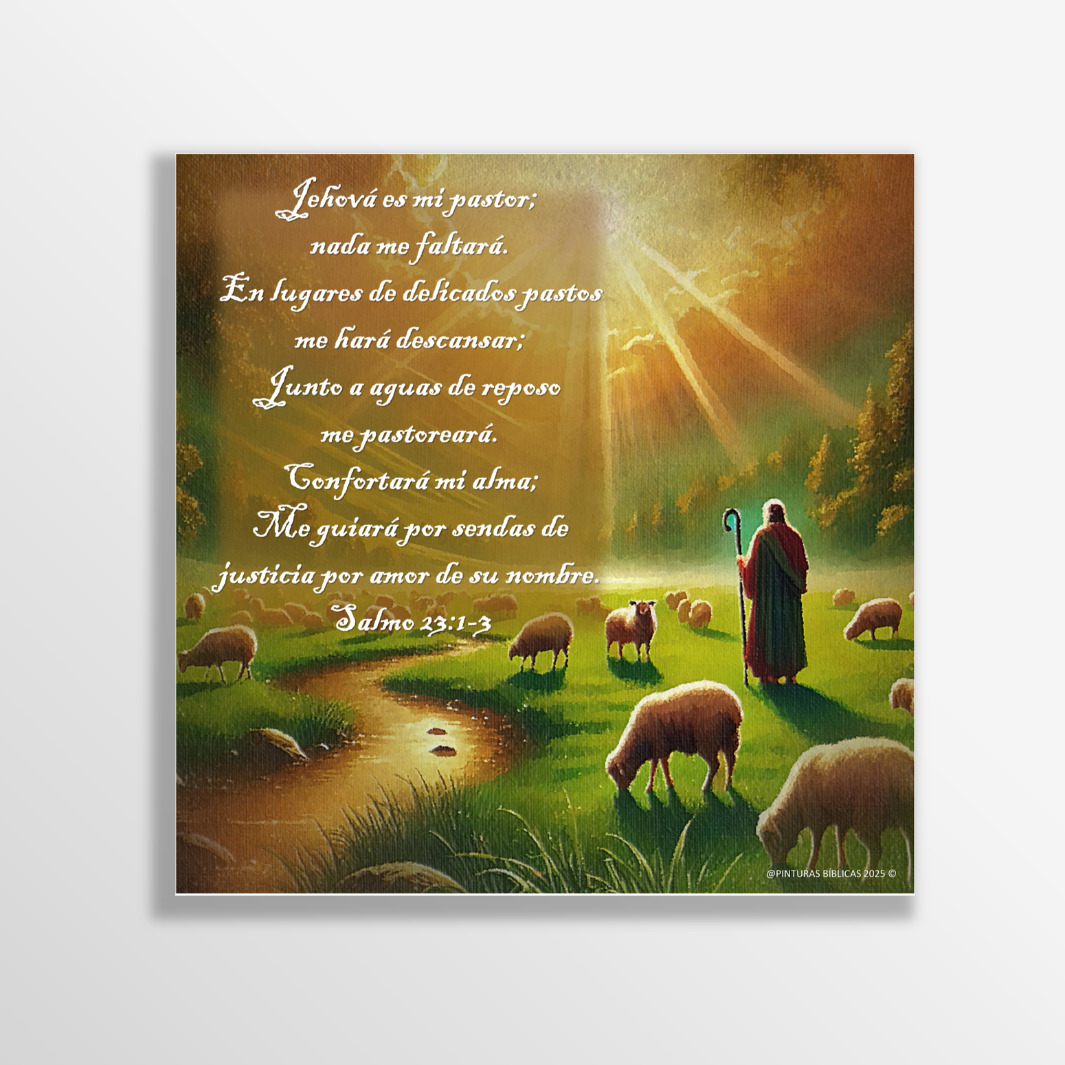 Dios es amor estilo óleo 20x20 cms.