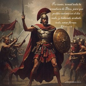 armadura de Dios óleo cuadrada